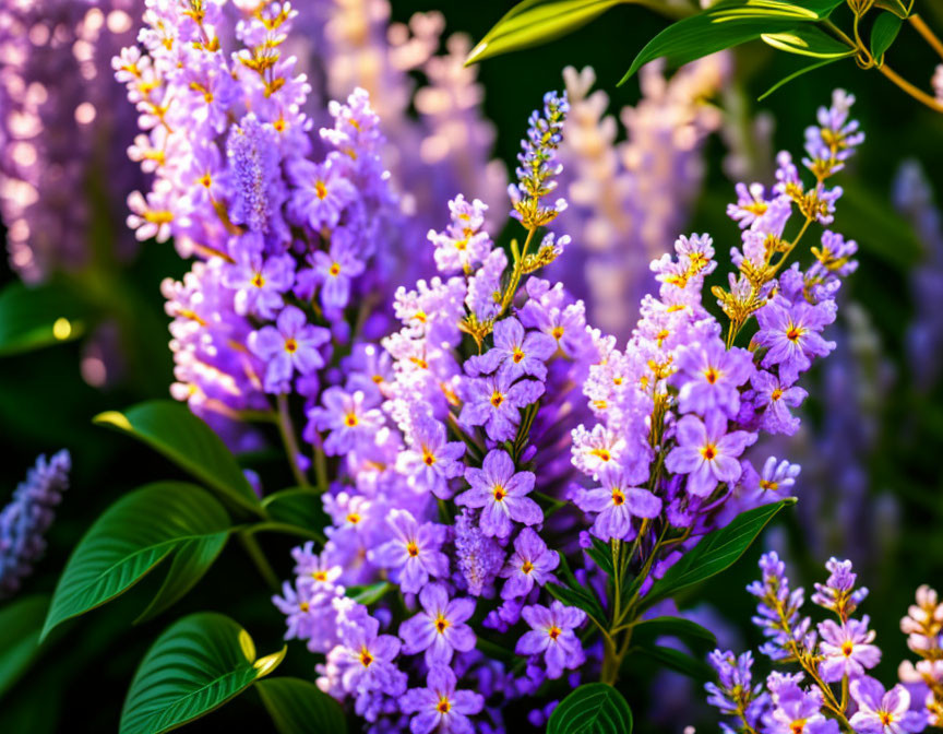 Lilac Flowers Cluster in Soft Sunlight