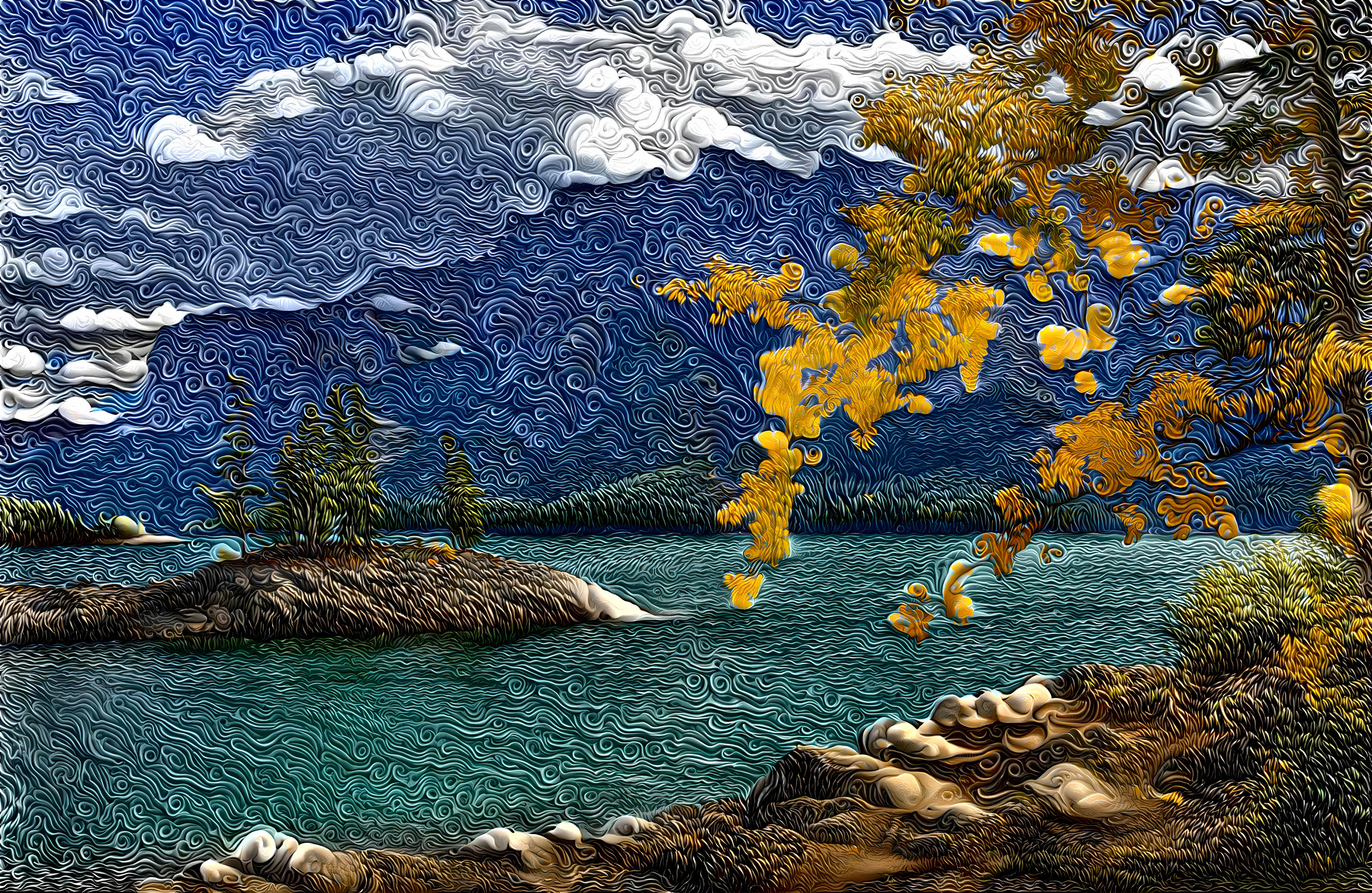 Mountain and Lake scenery near Banff, Alberta