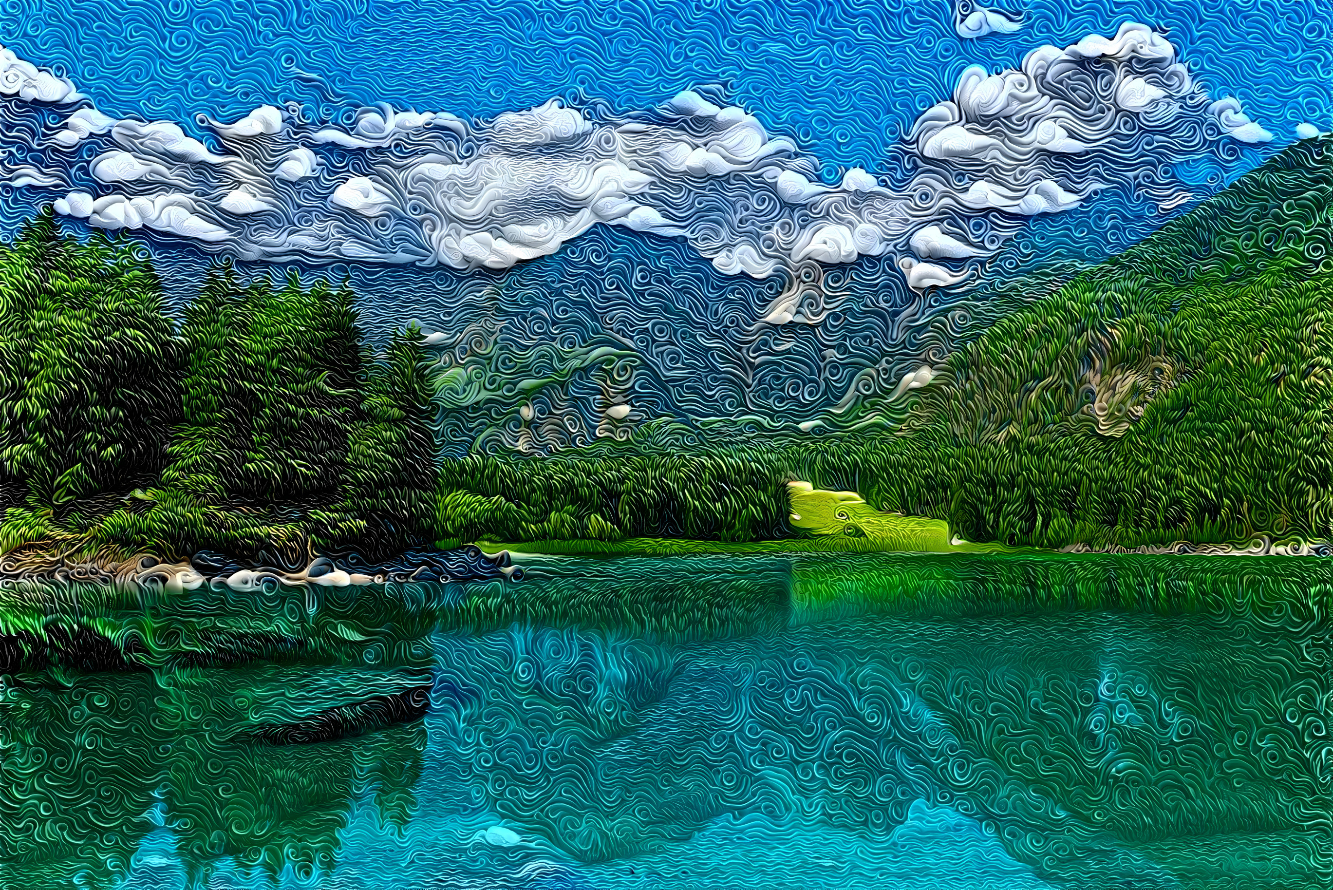 Lake and mountain landscape