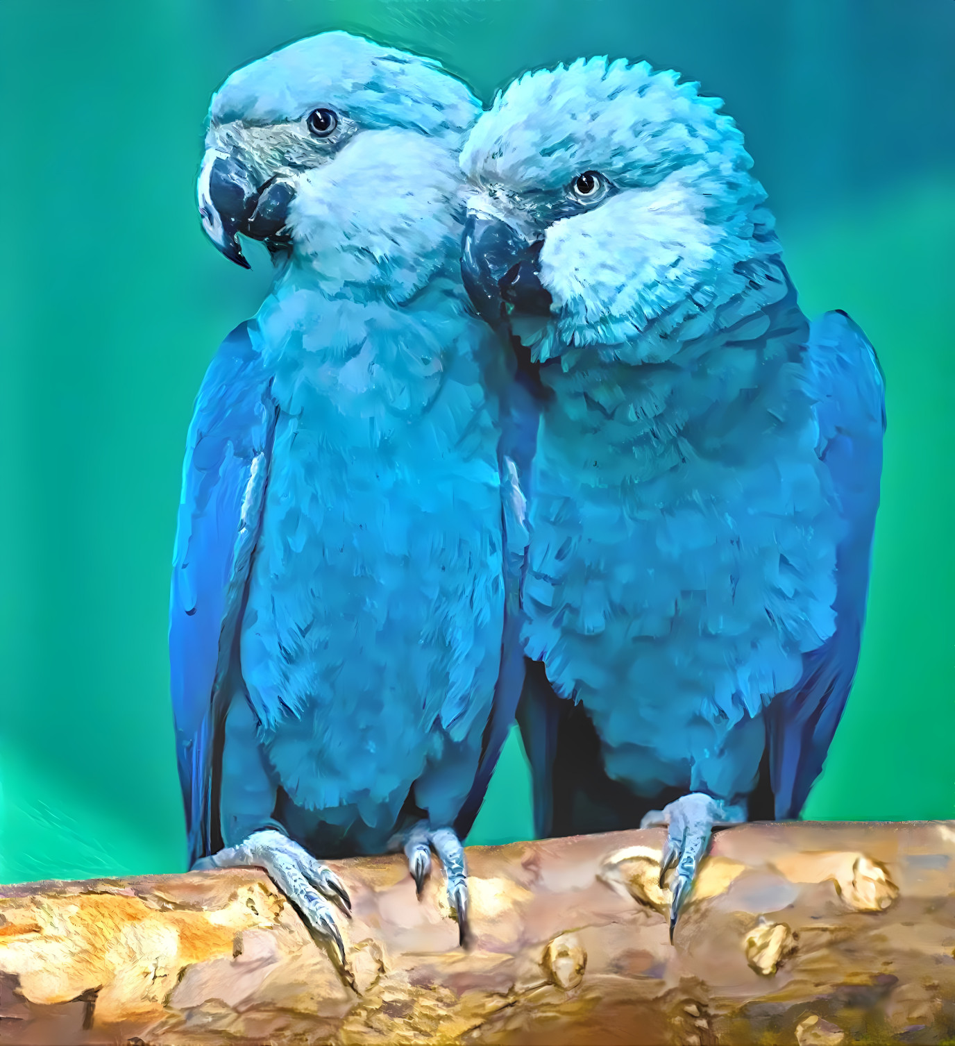 Blue parrots, formerly an endangered species