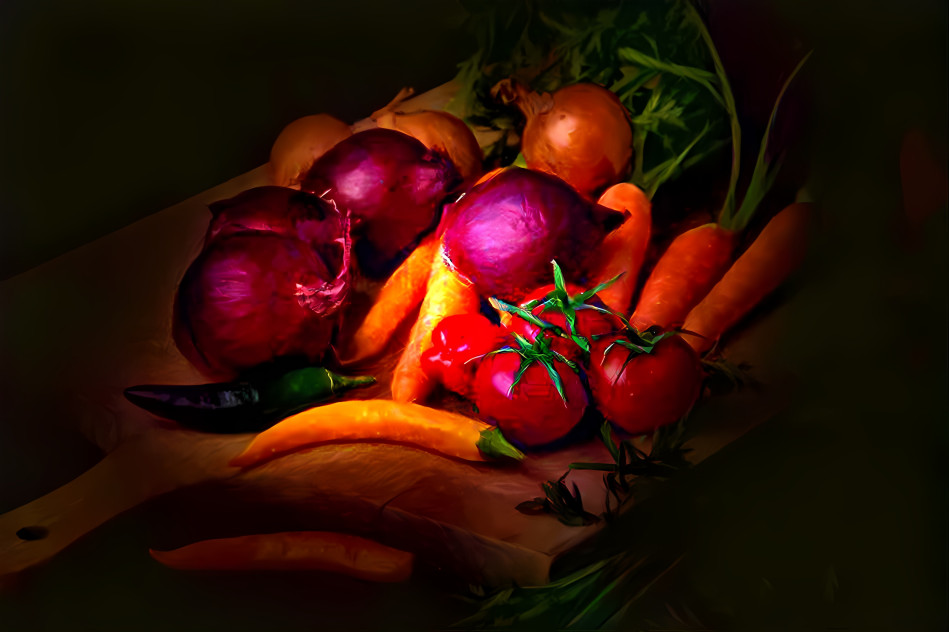 Still life with vegetables