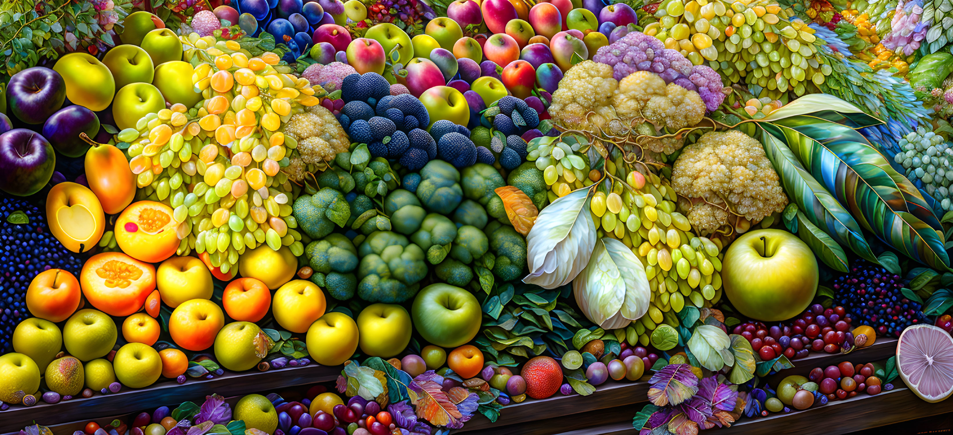 Assorted Fruits Gradient Arrangement Display