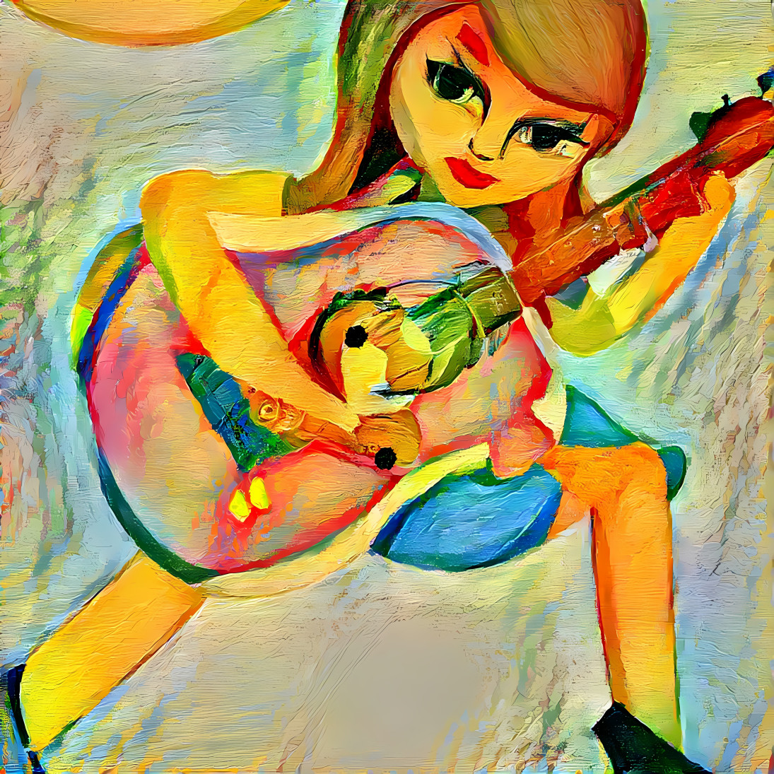 Beautiful girl with guitar