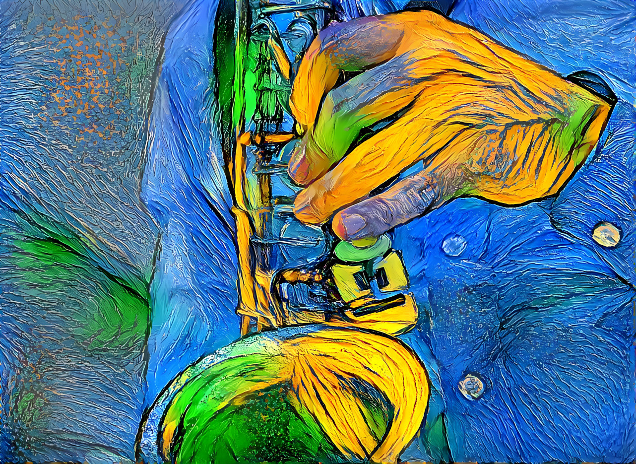 musician with saxophone