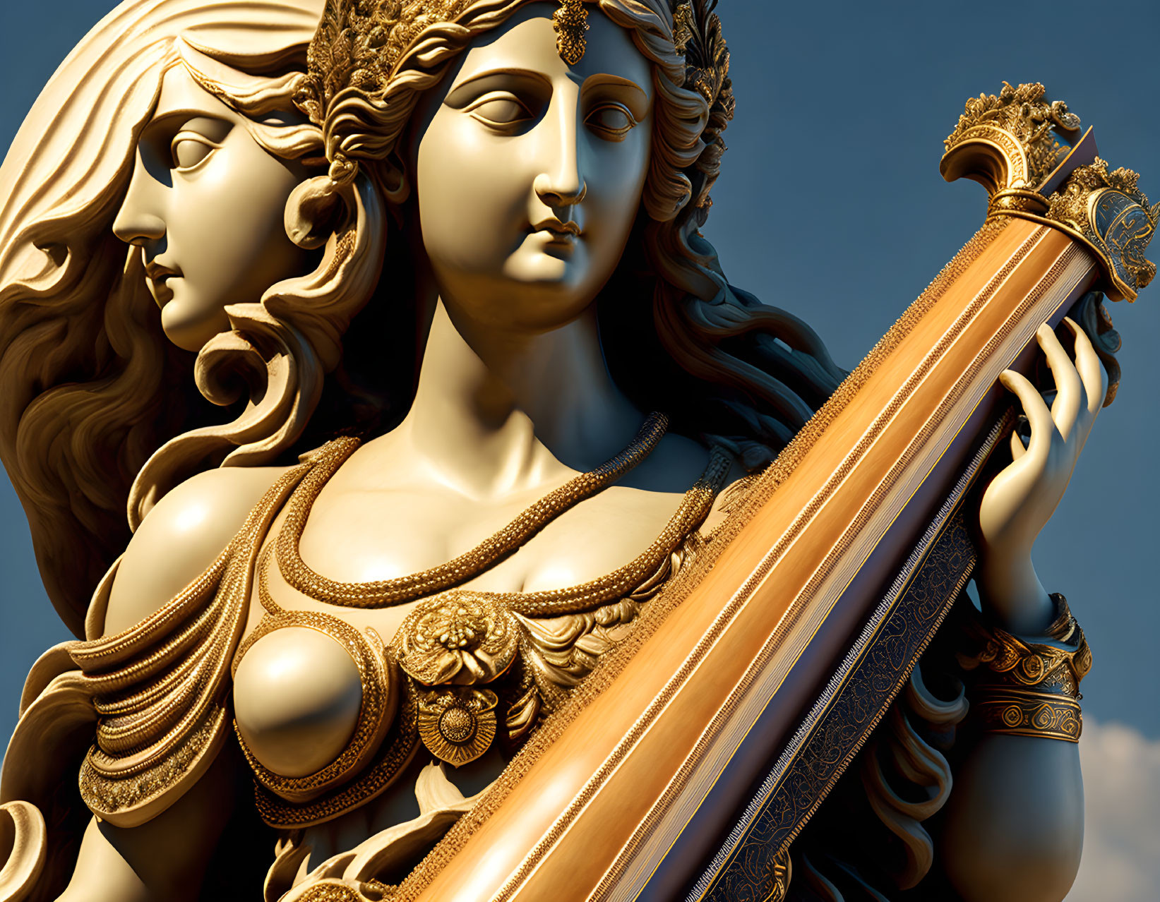 Goddess Erato with a lute