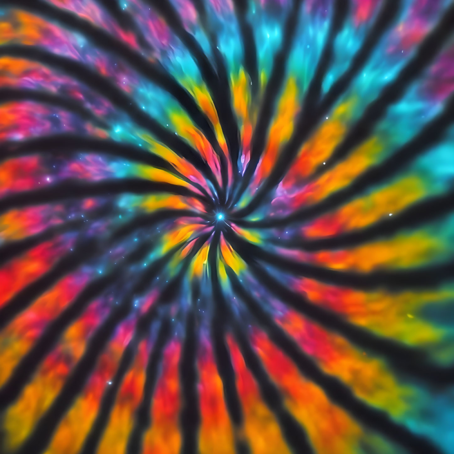 Vibrant Neon Burst in Psychedelic Pattern