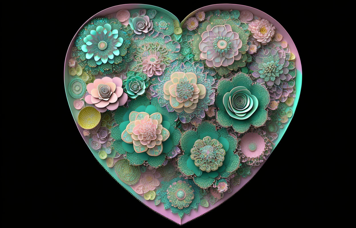 Heart-Shaped Floral Arrangement in Pastel Colors