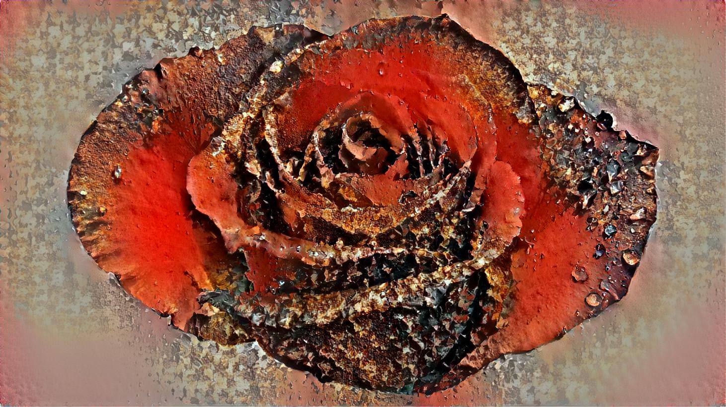 A rusty old rose.