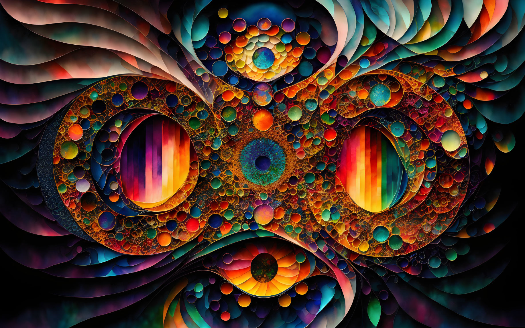 Intricate Abstract Composition with Vibrant Colors