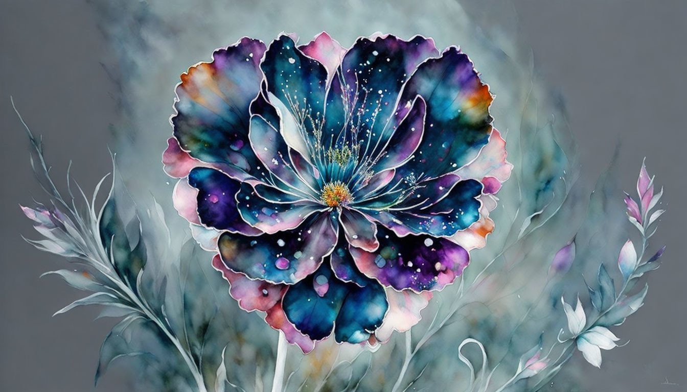 Vibrant Artistic Portrayal of a Large Flower