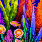 Colorful Coral Reefs and Fish in Vibrant Underwater Scene