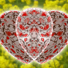 Heart Shape Design with Colorful Flowers and Leaves