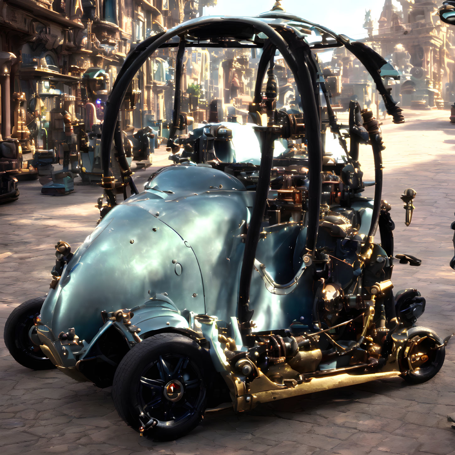 Steampunk Future Car