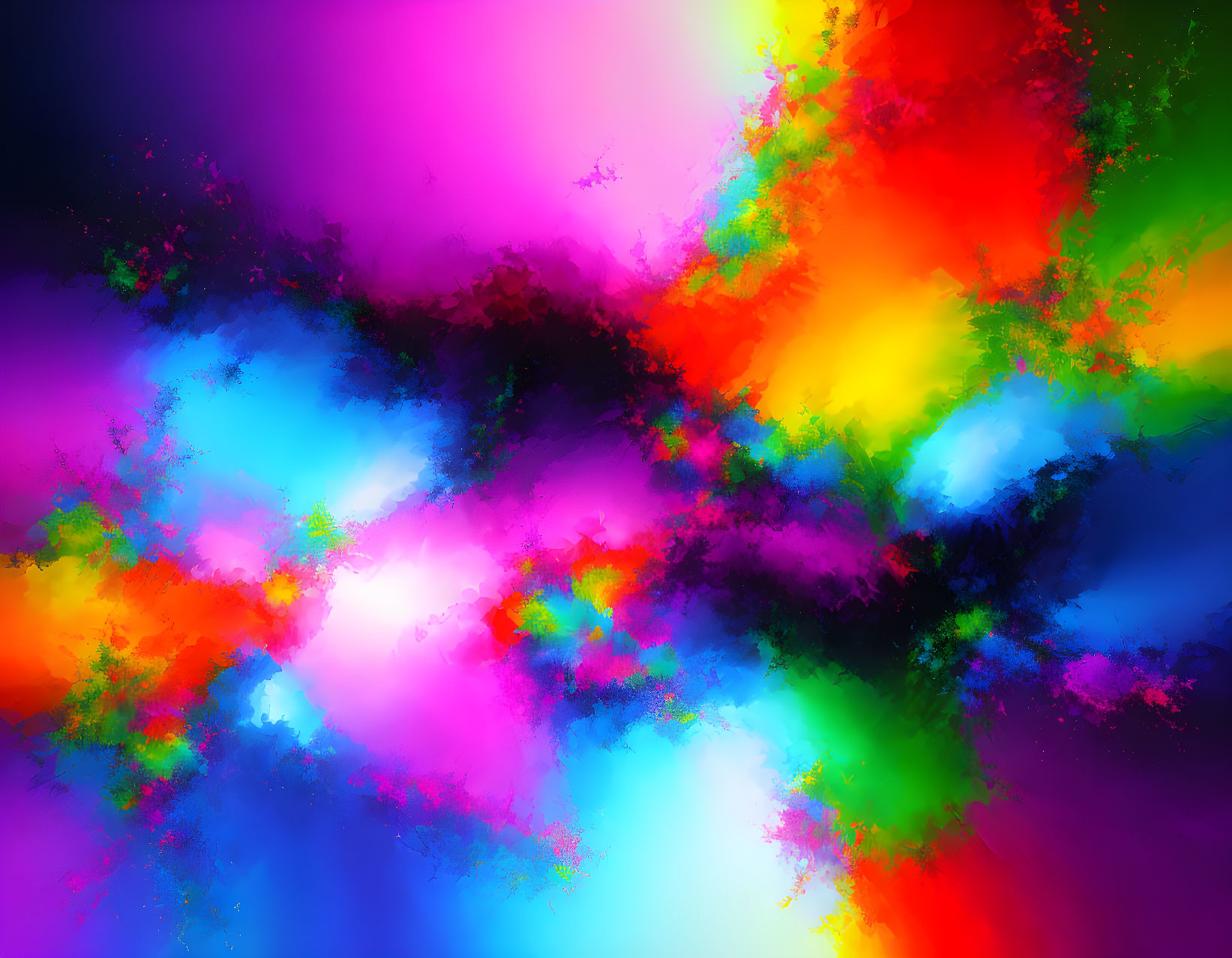 Colorful Abstract Fractal Art with Neon Explosions