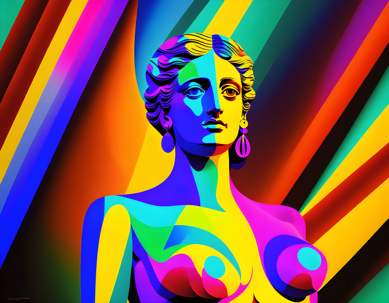 Colorful Pop Art Interpretation of Venus de Milo