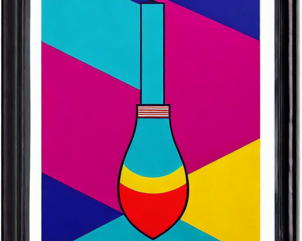 Colorful Stylized Pen Nib Artwork on Geometric Background