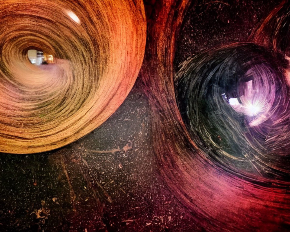 Vortex-like Abstract Image with Warm and Cool Tones