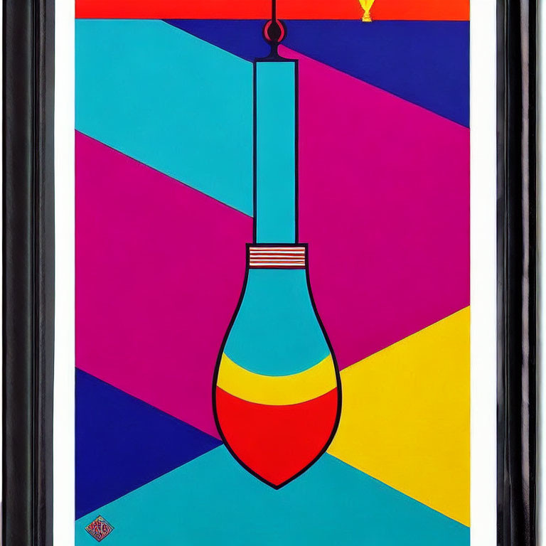 Colorful Stylized Pen Nib Artwork on Geometric Background