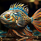 Colorful Fantastical Fish Art with Intricate Patterns and Shimmering Scales