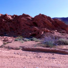 Reddish-Pink Sand Dunes Under Clear Martian Sky