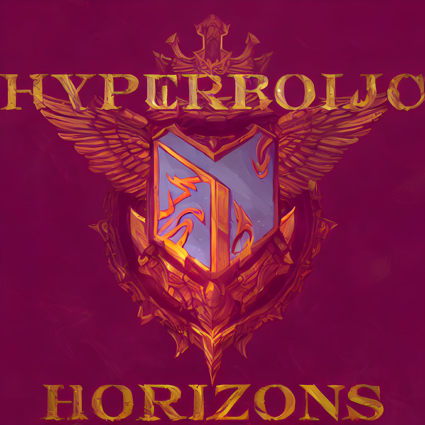 Stylized shield emblem with dragon, thorns, "HYPER ROLLO," and 