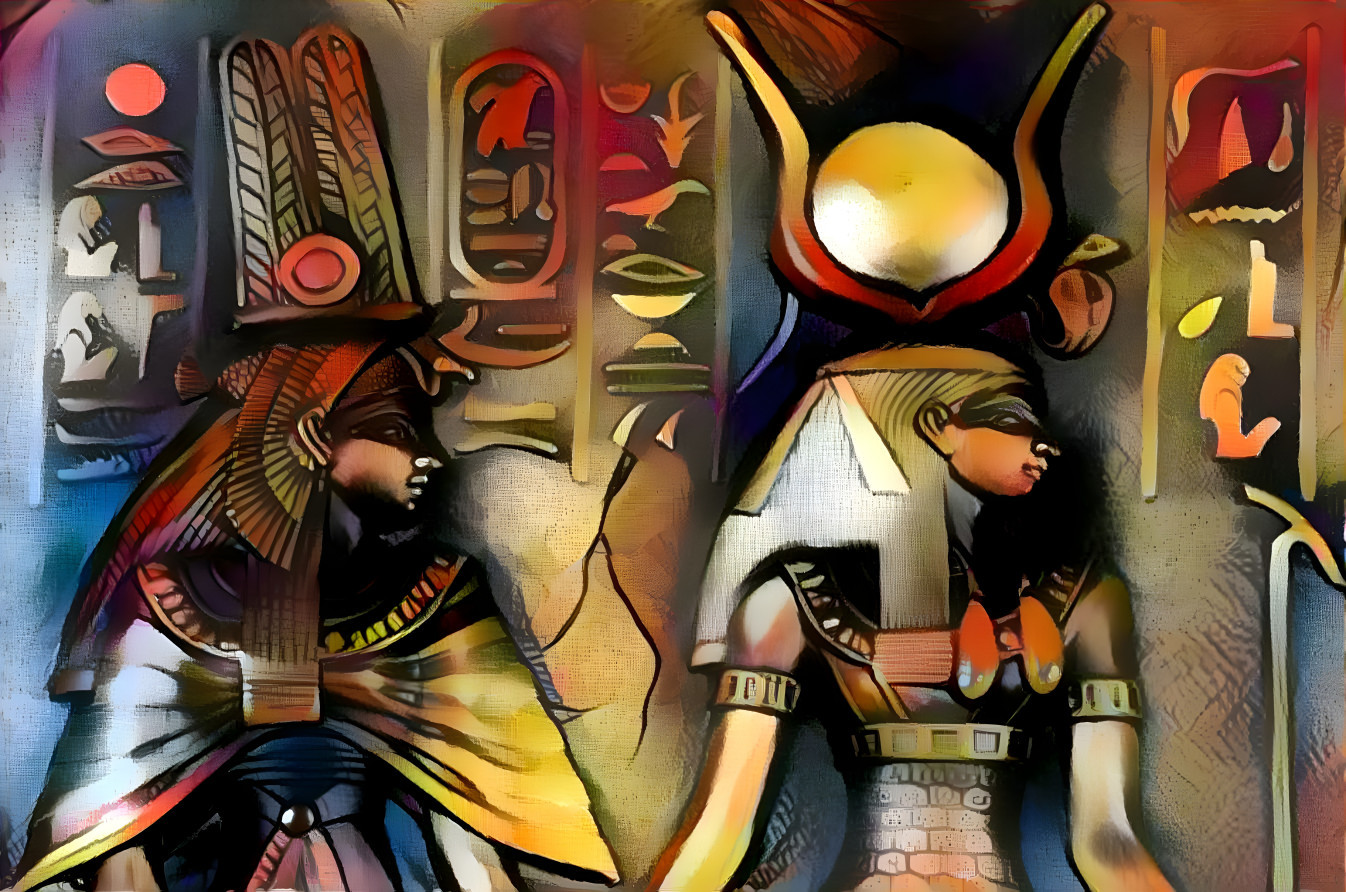 Colorized egyptian art