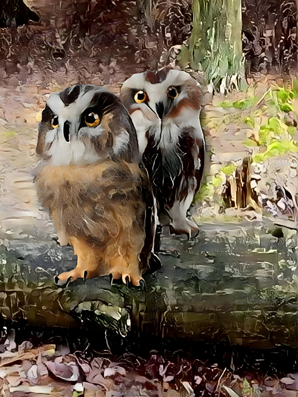 Needle felt owls