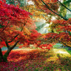 Colorful Paper Quilling Landscape with Autumn Trees