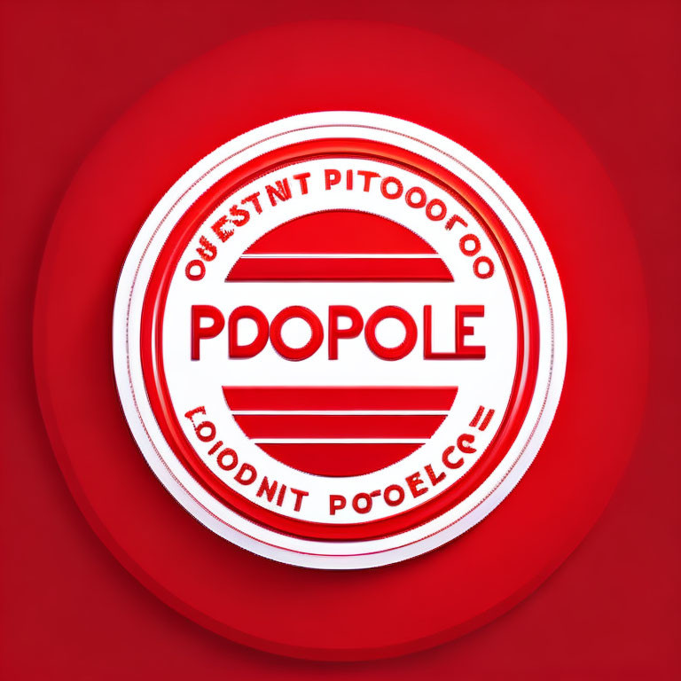 Circular logo with "POPOLE" text, red and white stripes on red background