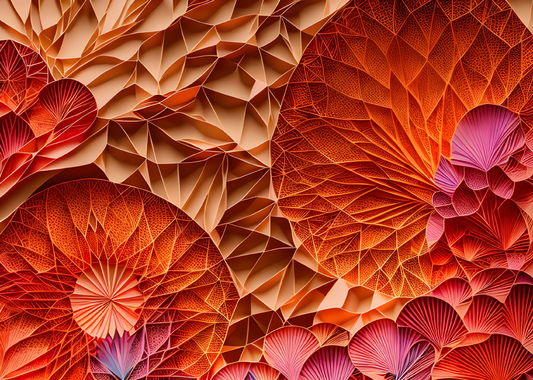 Layered Geometric Patterns in Warm Tones: Abstract Paper Art Background