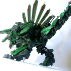 Detailed Fantasy Mechanical Dragon Model with Spiky Armor and Elaborate Wings