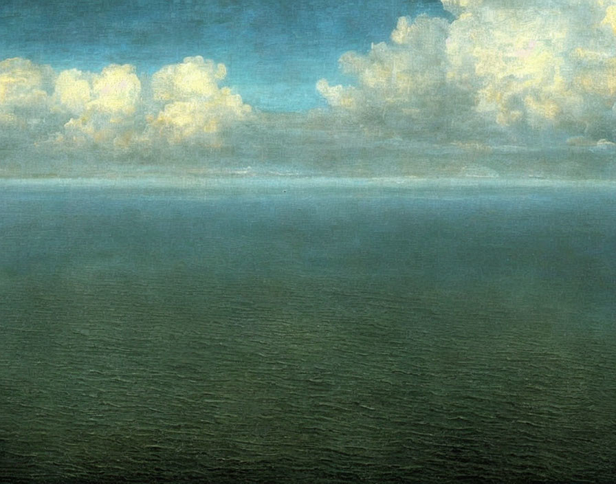 Tranquil seascape with calm waters and cloudy sky