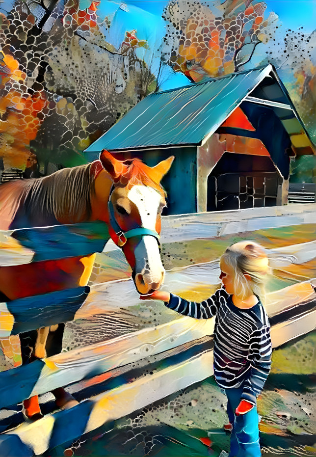 GIRL FEEDING HORSE AGAIN