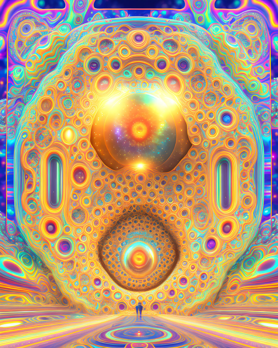 Colorful Digital Fractal Art with Swirling Patterns