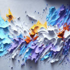 Colorful Paint Splatter Artwork Featuring Woman's Face