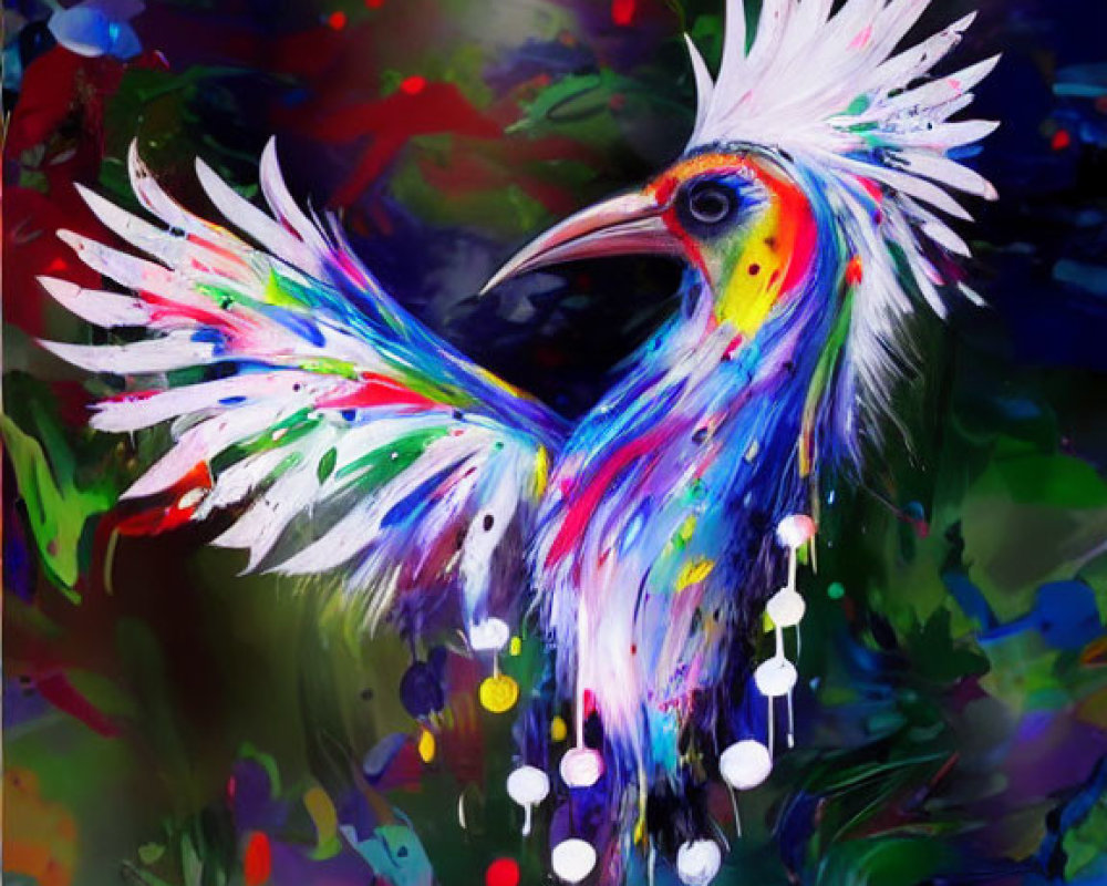 Colorful Abstract Parrot Digital Painting with Dynamic Background