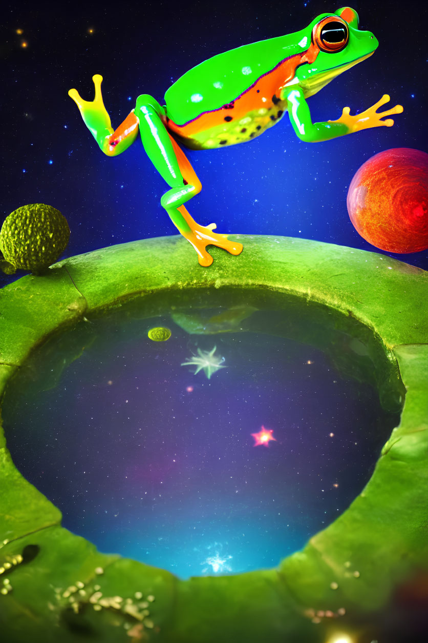 Colorful Frog Leaping in Cosmic Setting