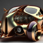 Sleek Organic Design Futuristic Concept Car Multicolored Finish