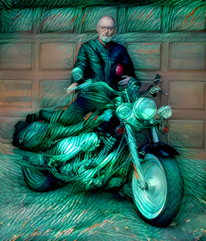 Green biker