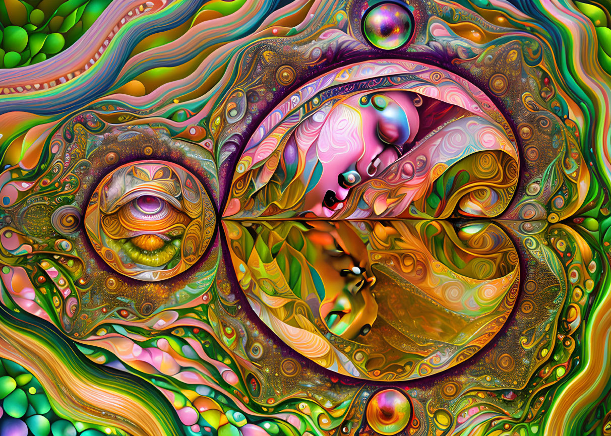 Colorful Abstract Fractal Art: Swirls, Bubbles & Patterns