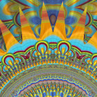 Colorful Artwork: Stylized Bird in Psychedelic Setting