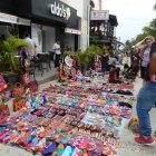 Vibrant Market Scene with Colorful Goods and Crafts