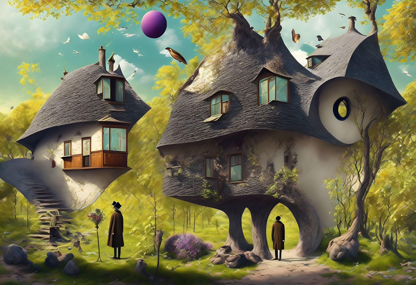 Unique Tree Houses in Whimsical Fairytale Landscape