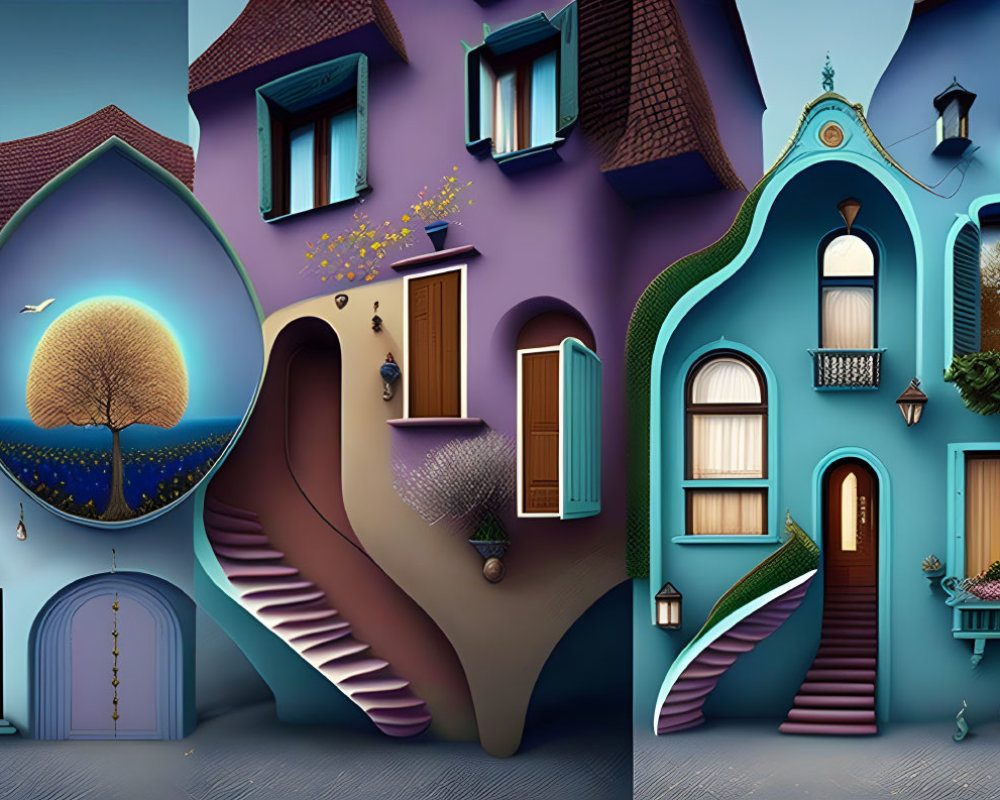 Colorful Whimsical Houses with Unique Architectural Features