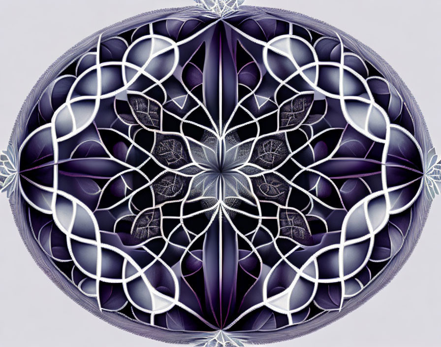 Circular Fractal Design with Purple and White Patterns