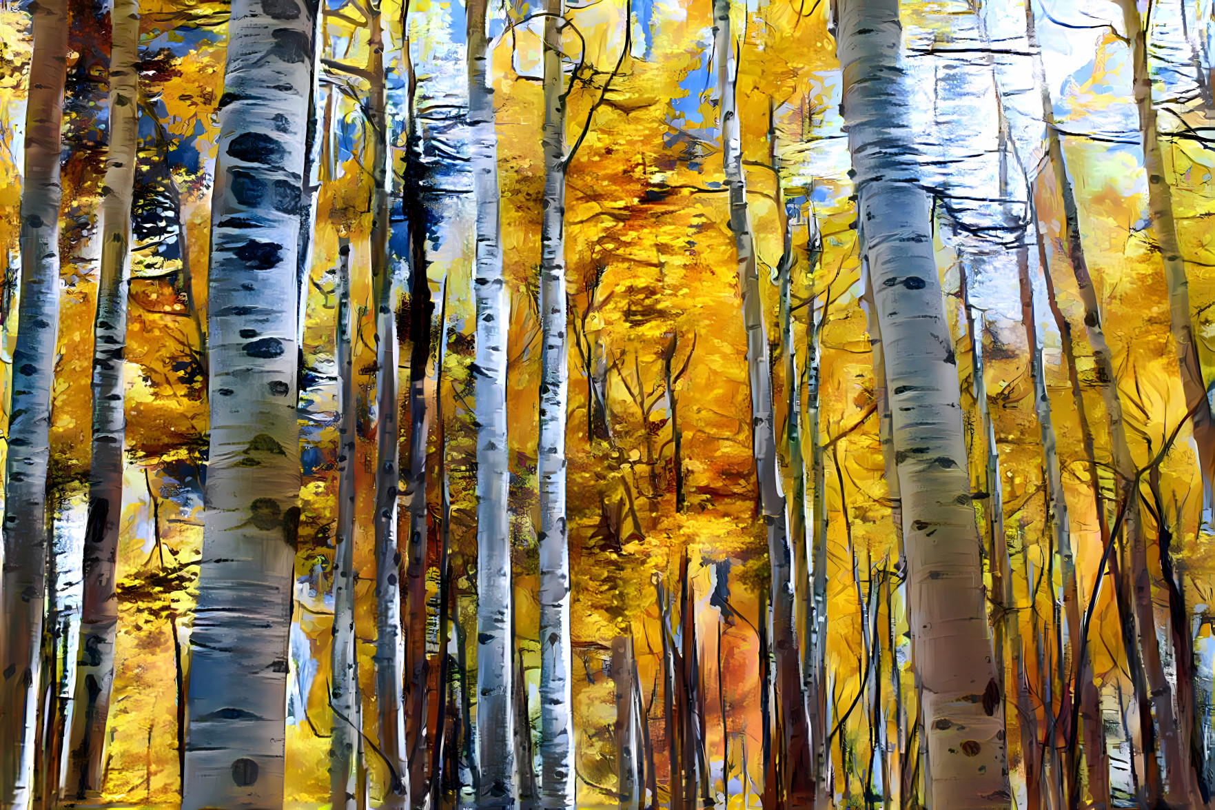 Aspen Forest Near Maroon Bells Painting