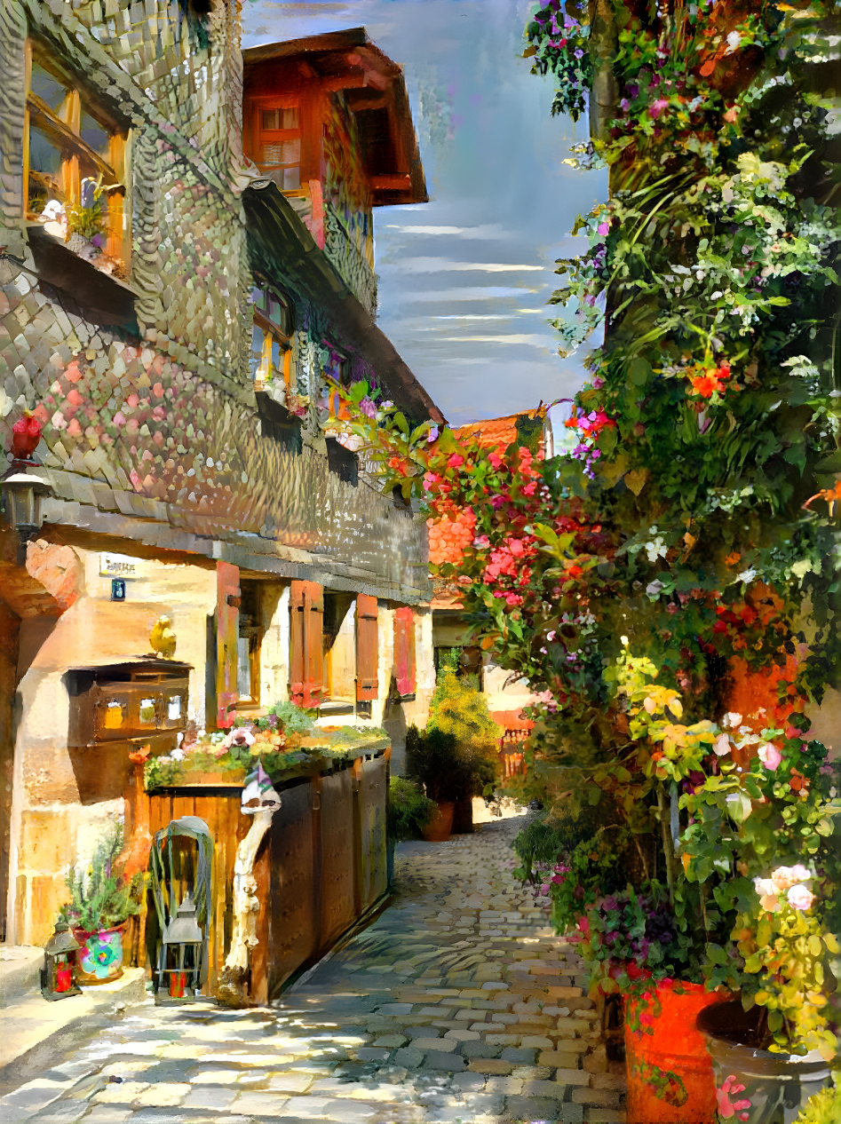 idyllic alley in Franconia