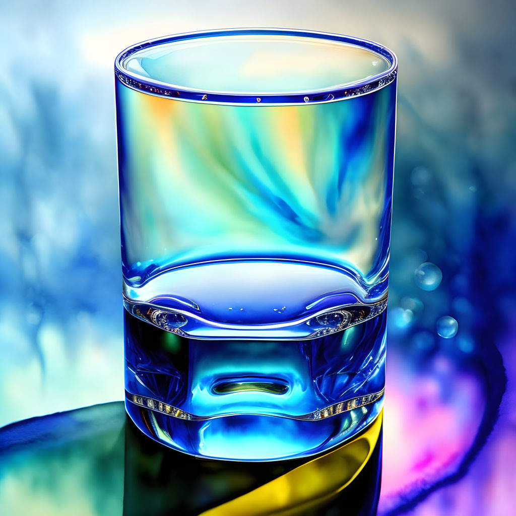 Colorful Close-Up of Liquid-Filled Glass on Blurred Background