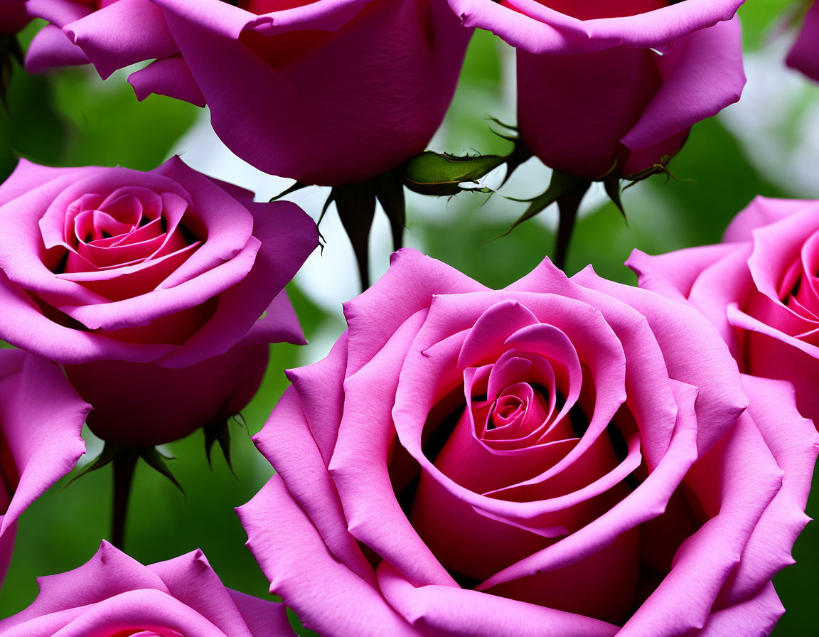 Beautiful Pink Roses in Full Bloom with Soft Petals and Green Leaves