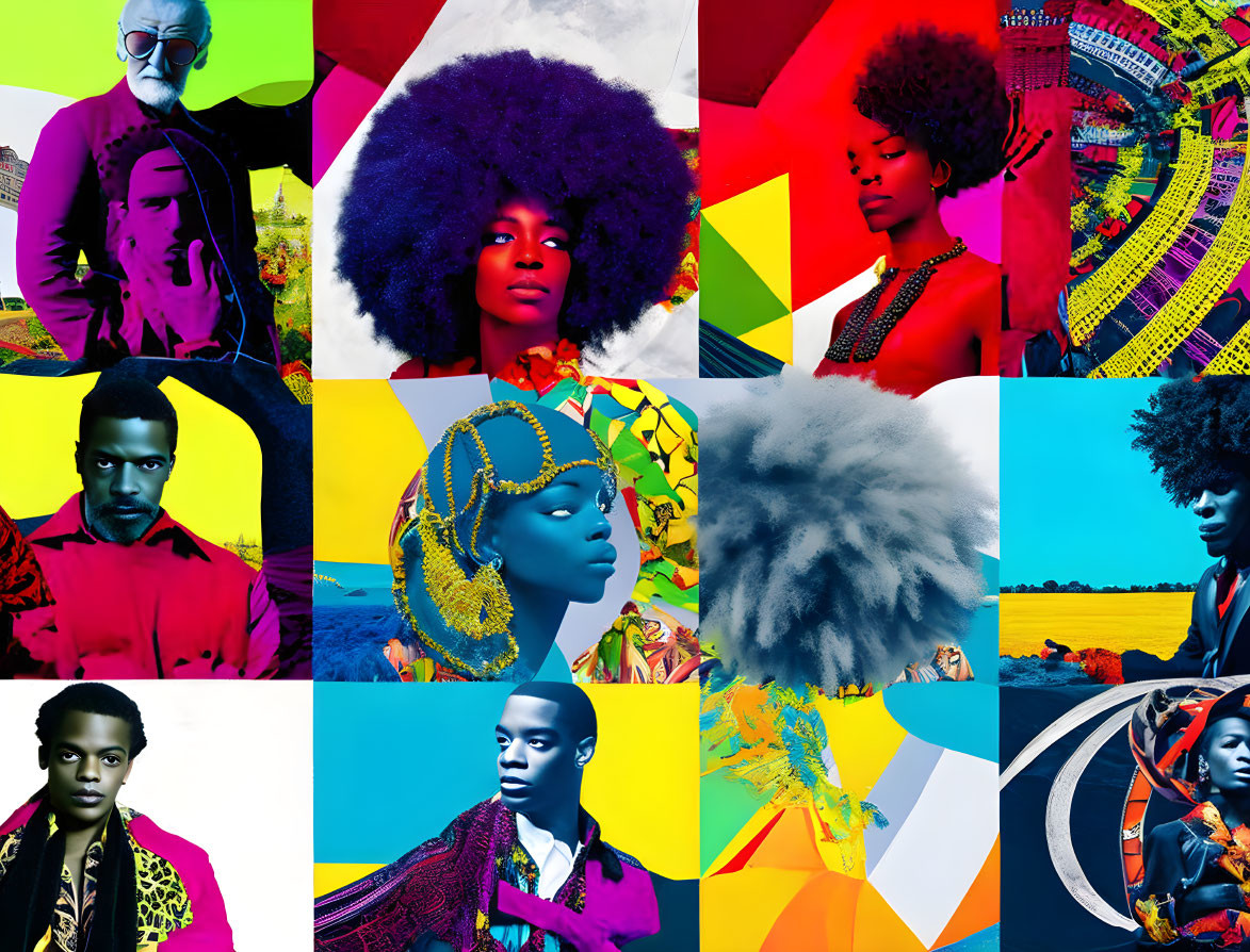 Colorful Fashion Portraits in Vibrant Collage